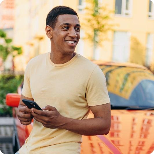 man holding phone